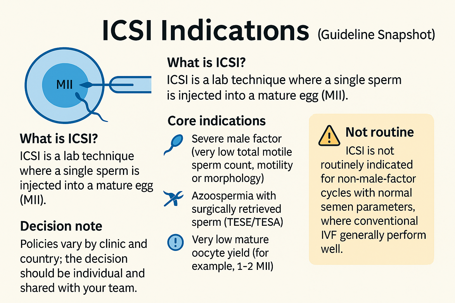 ICSI indications checklist